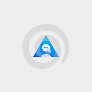Letter A AA Chat Talk Logo Template Vector Design photo