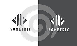 Letter AA isometric logo vector monogram design