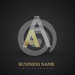 Letter AA logo design. Elegant gold and silver colored, symbol for your business name or company identity