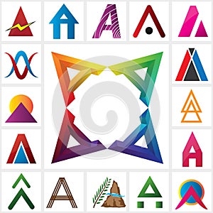 Letter AAAA Alphabetical Logo template photo
