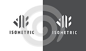Letter AB isometric logo vector monogram design