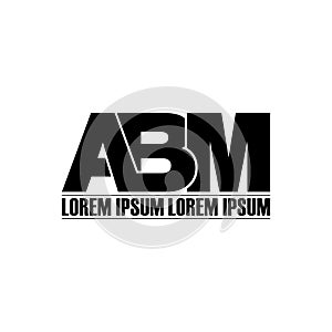 Letter ABM simple monogram logo icon design.