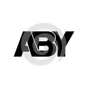 Letter ABY simple monogram logo icon design.