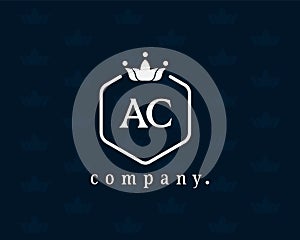 Letter AC, A and C luxury hexagon monogram logo design