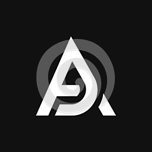letter Ad or Da initial abstract alphabet logo