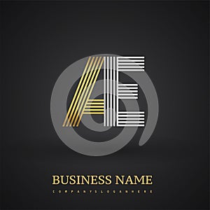 Letter AE logo design. Elegant gold and silver colored, symbol for your business name or company identity