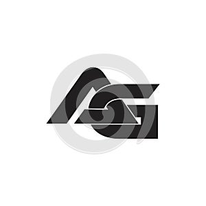 Letter ag linked overlap design logo vector