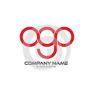 Letter AGO, OGO logo design vector photo