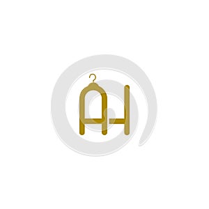 Letter AH logo isolated on white background