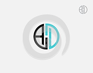 Letter AHD logotype on white background in vector illustration photo
