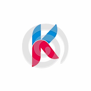 Letter ak simple linked arrow geometric logo vector