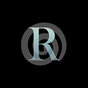 Letter of the alphabet on a black background