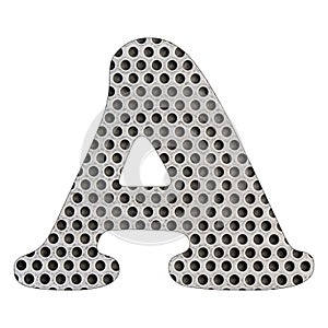 Letter A of the alphabet - Stainless steel punched metal sheet