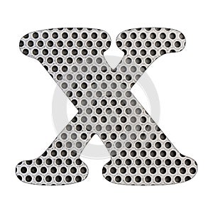 Letter X of the alphabet - Stainless steel punched metal sheet