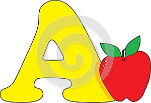 Letter A with an Apple