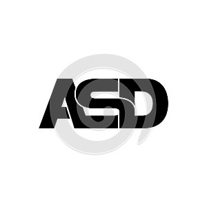 Letter ASD simple monogram logo icon design.