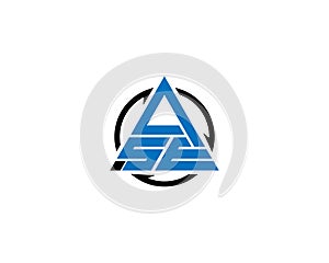 Letter ASE, SAE, ESA Logo Design With Triangle Shape. photo