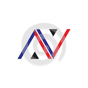 Letter av n triangle arrow logo vector photo