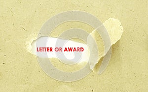 LETTER OF AWARD