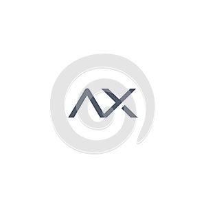Letter AX logo isolated on white background