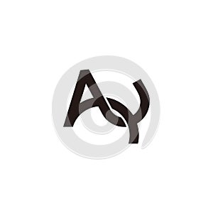 letter ay au abstract overlap logo vector
