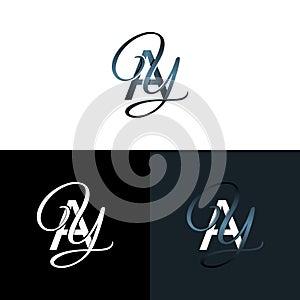 Letter AY luxury modern monogram logo vector design, logo initial vector mark element graphic illustration design template
