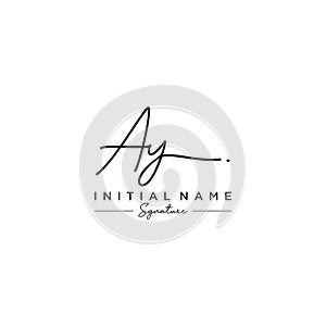 Letter AY Signature Logo Template Vector