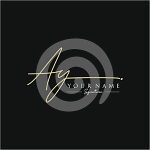 Letter AY Signature Logo Template Vector