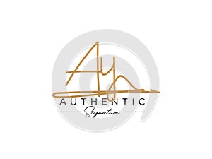 Letter AY Signature Logo Template Vector