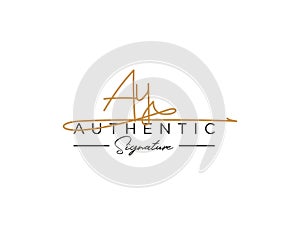 Letter AY Signature Logo Template Vector