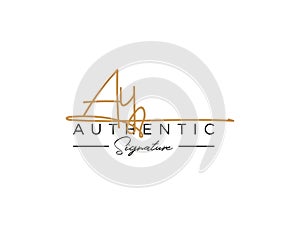 Letter AY Signature Logo Template Vector