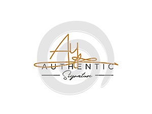 Letter AY Signature Logo Template Vector