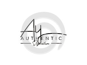 Letter AY Signature Logo Template Vector