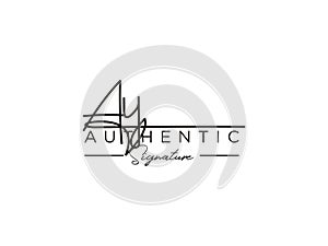 Letter AY Signature Logo Template Vector