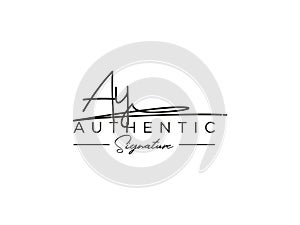 Letter AY Signature Logo Template Vector