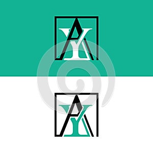 Letter AY in square modern logo design icon, logo design vector illustration suitable for your company