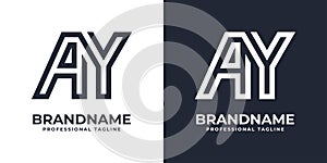 Letter AY or YA Global Technology Monogram Logo, suitable for any business with AY or YA initials