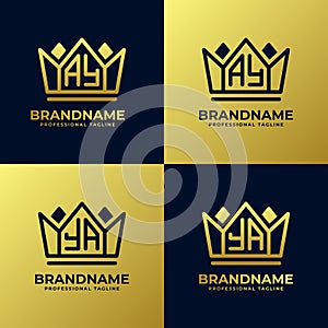Letter AY and YA Home King Logo Set, suitable for business with AY or YA initials