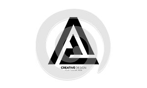 Letter Az triangle initial abstract flat monogram creative logo