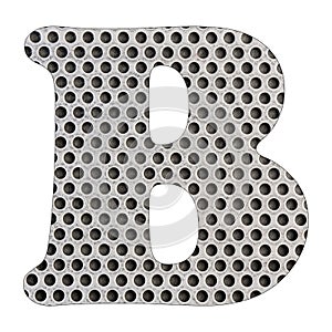 Letter B of the alphabet - Stainless steel punched metal sheet