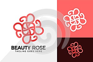 Letter B Beauty Rose Logo Design, Brand Identity Logos Designs Vector Illustration Template