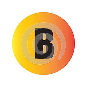 Letter B With black impact font in orange gradation circle