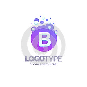 Letter B Bubbles Logo Purple Template