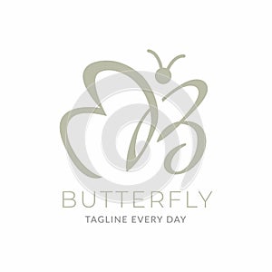 Letter B butterfly logo design