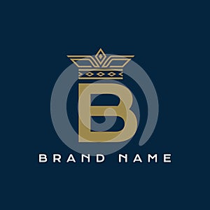 Letter B Crown logo with modern style