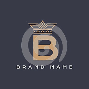 Letter B Crown logo with modern style