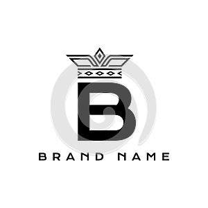 Letter B Crown logo with modern style