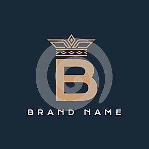 Letter B Crown logo with modern style