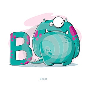 Letter B with funny Beast