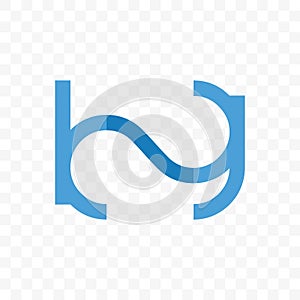 Letter B G ligature monogram vector icon photo